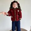 Conjunto de Forro Polar para Niñas Otoño e Invierno 2025 Moda para Niñas Ropa de Invierno Engrosada Dibujos Animados de Bebé Suéter de Lana Conjunto de Tres Piezas