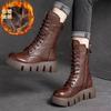 Botas Martin Estilo Comercio Exterior Transfronterizo 2025 con Forro Polar, Botas de Media Caña Acolchadas de Algodón, Botas de Nieve de Suela Gruesa para Mujer