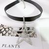 Aretes de estrella de diamante de personalidad genial collar diseño nicho femenino moda de alta gama lujo ligero todo a juego joyería negra