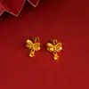 Colar Flor de Ouro de Areia Vietnamita Pulseira Anel de Verão Feminino High-End Cobre Dourado Imitação Duradouro Joia Novo Estilo Chinês