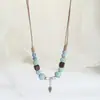 Collar Largo de Cerámica Minimalista Lujo Ligero Nicho Versátil Colgante Estudiante Cadena para Suéter Joyería Accesorios Bohemios