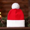 Chapéu de Tricô com Pom-pom Decoração Chapéu de Natal Pom-pom Blocos de Cor Listras Chapéu Vermelho e Branco Em Estoque Chapéu de Natal Chapéu de Halloween