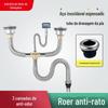 [Direto da fábrica] bacia de vegetais lavatório bacia mangueira corrugada de aço inoxidável tubo de esgoto conjunto ralo desodorante