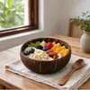 Tigela Natural de Coco Criativa Tigela de Casca de Coco para Salada de Frutas Louça da Moda Tigela de Arroz Comestível para Milkshake Sobremesa Dropshipping