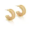 Pendientes C-shaped de gasa hueca de cristal de personalidad de temperamento transfronterizos, diseño de nicho, pendientes exagerados de moda para mujer
