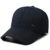 Gorro de lana para hombre de mediana edad y anciano, gorro de invierno para abuelo, papá, con felpa, cálido, tipo pico de pato, protección contra el frío, protección para los oídos, gorro de algodón, gorra de béisbol