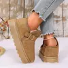 Zapatos de algodón con suela gruesa de comercio exterior para mujer de talla grande, nuevo estilo europeo y americano para otoño e invierno, forrados de felpa, cálidos, de suela plana, de caña corta, versátiles, botas de nieve