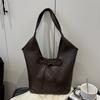 Bolso Casual Retro de Gran Capacidad para Mujer 2025 Nuevo Estilo Simple y Moderno Bolso de Hombro Bolso Tote Tejido Estilo Coreano
