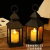 Linterna de Estilo Retro Transfronteriza Lámpara Electrónica LED Velas Lámpara Portavelas Decoración Navideña de Halloween Festividad Linterna de Viento Grande Linterna Pequeña
