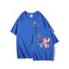 Camiseta Dizai de manga corta con cuello redondo y puntada periférica de animación, de algodón puro, para parejas, para bebé estrella, ropa de verano a juego.