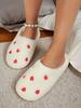 Pantuflas de Algodón Suave con Suela Blanda en Forma de Corazón Transfronterizas, Cálidas y Cómodas, de Invierno para Interiores del Hogar, Suela Plana, Venta al por Mayor para Exportación, Punta Cerrada, Diseño Sencillo