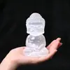Ornamento Esculpido de Buda Bebê em Gesso Translúcido Transfronteiriço, Pequeno Buda Feito de Pedra Bruta, Artesanato de Cristal para Decoração de Casa Presente