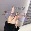 Nova Armação de Óculos Tr90 Anti-Luz Azul 2025 para Mulheres Sem Maquiagem, Aparência Emagrecedora Espelho Plano, Haste de Metal, Versátil
