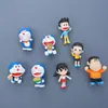 Pegatinas de Refrigerador Azules Estéreo Grasos Adornos de Dibujos Animados Pegatinas Magnéticas Estilo Japonés Creativo Set de Doraemon de Imanes Muñecas Decorativas Magnéticas