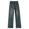 Calças Jeans de Corte Reto com Forro de Fleece Femininas Outono e Inverno 2024 Novas Largas de Cintura Alta Curtas Estreitas de Perna Larga para Mulheres
