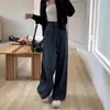 Pantalones vaqueros vintage de talla grande con forro polar para mujer, otoño e invierno 2024, para chica gordita, holgados, de cintura alta, adelgazantes, de pierna recta y pierna ancha.