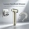 Pistola rociadora de aluminio presurizado para inodoro transfronteriza, grifo, enjuagador de baño, cabezal de ducha presurizado de mano, pistola de agua, bidé