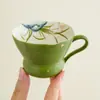 Taza de té pequeña de mandarina verde y orquídea verde del fabricante, taza especial de maestro, juego de té personal, taza de té de cerámica pintada a mano