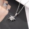 Colar Estrela de Aço Titânio para Mulheres com Pingente Floco de Neve de Zircônia Cristal, Clavícula Incrustada com Diamantes, Colar Corrente Osso de Cobra, Colar Floco de Neve