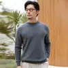 Nuevo suéter de cachemir cálido de punto para hombre, cuello medio alto, ajuste slim, 100% cachemir puro, otoño e invierno