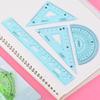 Juego de reglas blandas de PVC de rana pequeña, regla blanda de 15 cm, regla triangular, regla doblable, regla flexible transparente blanca