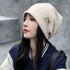 Gorro de maternidad posparto para otoño e invierno, a prueba de viento y resistente al frío, gorro de punto cálido para mujer