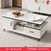 Mesa de centro para sala de estar, adequada para apartamentos pequenos, mesa de chá simples moderna para varanda, mesa de chá de vidro de luxo leve