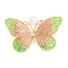 Broche de Borboleta de Luxo Leve com Esmalte Totalmente Diamantado e Acabamento em Madrepérola, Design de Asas em Cor Gradiente, Broche Acessório de Alta Qualidade para Terno e Casaco