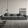 Sofá de Esponja Pura de Tres Plazas Estilo Chino Nuevo, Cubo para Sala de Estar Comprimido al Vacío, Fila Recta, Apartamento Pequeño