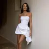 Vestido de Moda Elegante de Verano 2024 Nuevo Transfronterizo Europeo y Americano para Mujer Vestido sin Mangas ni Tirantes Ajustado para Mujer