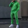 Estação Independente Temu Moda Masculina Transfronteiriça Tendência Estilo Europeu e Americano Outono Casual Esportivo Conjunto de Moletom Estampado Duas Peças