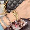Relógio Pequeno Mishali Quadrado Novo Vintage Dourado com Pulseira de Aço Retrô Feminino Mostrador Pequeno Atacado