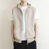 Cardigan de Tricô com Capuz Suéter Colete Outono 2026 para Adultos de Meia-Idade e Jovens, Peça de Roupa sem Mangas, Colete Fashion, Tendência