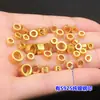 Prata Esterlina S925 Banhada a Ouro Contas Espaçadoras com Mantra de Seis Palavras Furo Grande Espaçador Joias de Cristal Acessórios DIY para Fazer Pulseiras e Colares