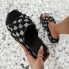 Pantuflas de talla grande europeas y americanas Nuevas de verano casuales Pantuflas gruesas para mujer Amazon Pelo Vaquero Zapatos gruesos