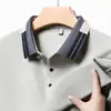 Comércio Exterior 2025 Verão Novo Estilo Camiseta com Gola Polo Manga Curta Masculina Refrescante, Macia e Versátil Cor Sólida Polo Manga Meia