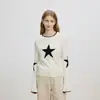 Suéter Azmi com design de nicho e gola redonda para mulheres, novo estilo outono/inverno 2026, soltinho, modelador, casual, versátil, peça de tricô