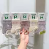 Meias Novas de Outono e Inverno Mian Kao para Mulheres Meia-Calça Meio da Panturrilha Meias de Desenho Animado para Mulheres Estilo Japonês Estilo College Estilo Coreano Meias de Algodão para Estudantes