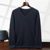 Novo Estilo Outono e Inverno 2026 Suéter de Cashmere Espesso Malha 7 Fios Gola V Masculino Manga Longa Solto Estilo Casual