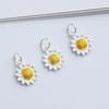 Colgante de Flor de Margarita de Plata Esterlina S925 con Pegamento DIY Hecho a Mano Pulsera con Cuentas Collar Colgante de Flor Accesorios de Joyería