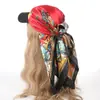 Bufanda Floral de Seda de Comercio Exterior 90cm Bufanda de Seda Bufanda Cuadrada Europea y Americana de Alta Gama Chal Transfronterizo Bufanda Turbante de Satén