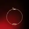 Pulseira de Cabacinha Banhada a Ouro de Alto Padrão para Mulheres, Estilo Chinês, Luxo Leve, Fecho Ruyi, Vermelho de Ano Novo, Pulseira da Moda e Sofisticada
