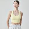 Sutiã Esportivo Nude Nuls com Decote U e Costas em R, Colete Esportivo, Almofada Removível no Peito, Colete de Yoga, Roupa Externa Feminina