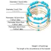 Pulsera de Ojo de Diablo Turquesa Estilo Playa de Verano Más Vendida Transfronteriza Juego de 5 Piezas Tobillera Moderna y Versátil Estilo Vacaciones