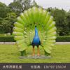 Escultura de fibra de vidrio de simulación de pavo real al aire libre con pantalla abierta, decoración de animales del bosque para parque, paisaje de jardín, boceto de jardín