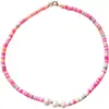 Collar de Cerámica Blanda Transfronterizo Colorido Color Mixto Color Sólido Estilo Femenino Cordón Hecho a Mano Gargantilla de Cerámica Blanda Venta al por Mayor