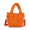 Bolso Cubo Sencillo 2024 Invierno Nuevo Corea del Sur Ins Pana Bolso de Hombro Cruzado Bolso de Mano con Texto para Mujer