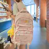 Mochila Escolar Estilo Healing com Bolinhas Coloridas Macaron para Meninas do 3º ao 6º Ano, Adequada para a Aula e Passeios, Mochila Leve