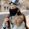 Nova Máscara Quente Outono e Inverno 2025 para Mulheres para Prevenir o Frio Nordeste Preta Espessada de Alto Valor Proteção para os Olhos Máscara de Ciclismo
