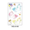 Pegatinas de Tatuaje de Unicornio transfronterizas Amazon para niños, impermeables, resistentes al sudor, lindas, de dibujos animados, divertidas, de caballo arcoíris, pegatinas de tatuaje